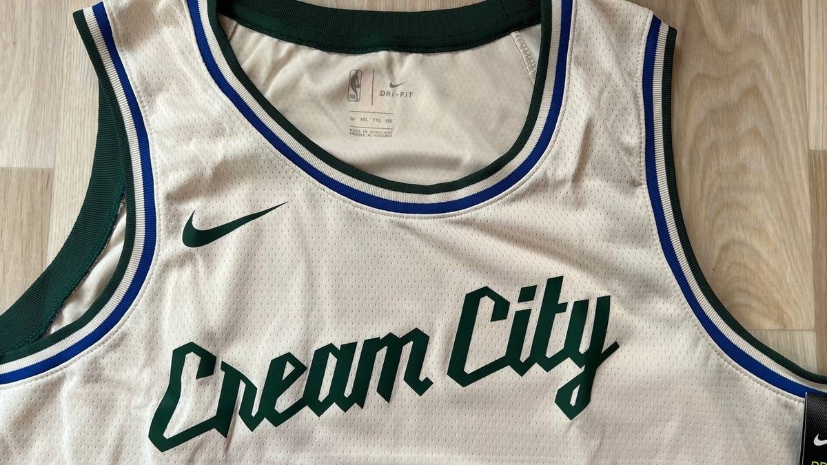 Nike Milwaukee Bucks Cream City Basketball Jersey Swingman