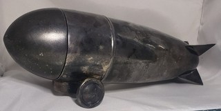 Vintage Zeppelin Cocktail Shaker Blimp Martini Mixer Art Deco Barware SILVER EP