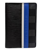 Authentic Louis Vuitton Epi Leather Card Case M69536 with Damier Graphite Blue