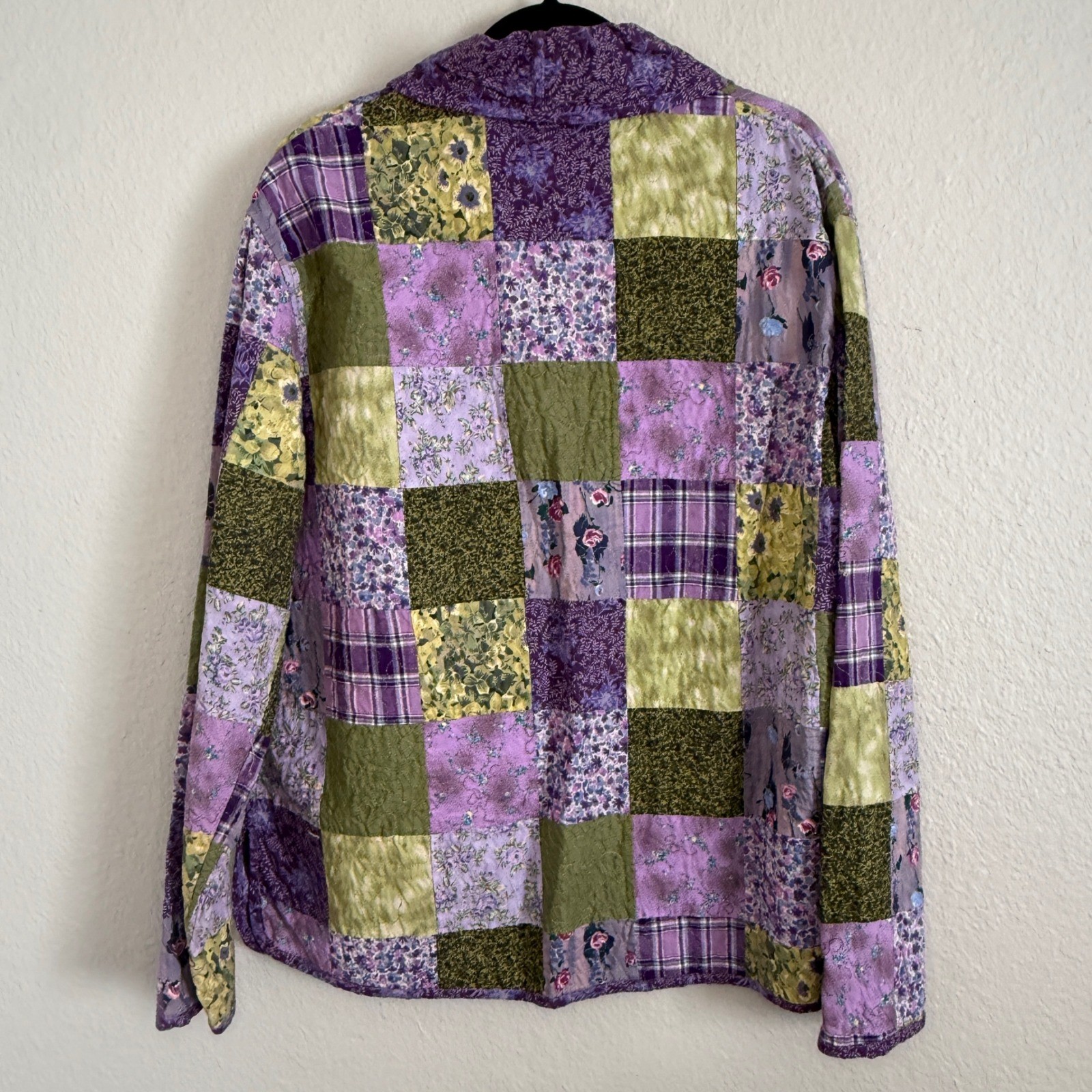 Donna Sharp XL Patchwork Quilted Jacket Purple Fl… - image 2