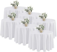 10-Pack 120-In White Round Polyester Tablecloths for Weddings and Events