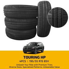 4 Pack Touring High Performance 19555r15 85v 7.9mm Tread 560aa 50000 Mile Tires