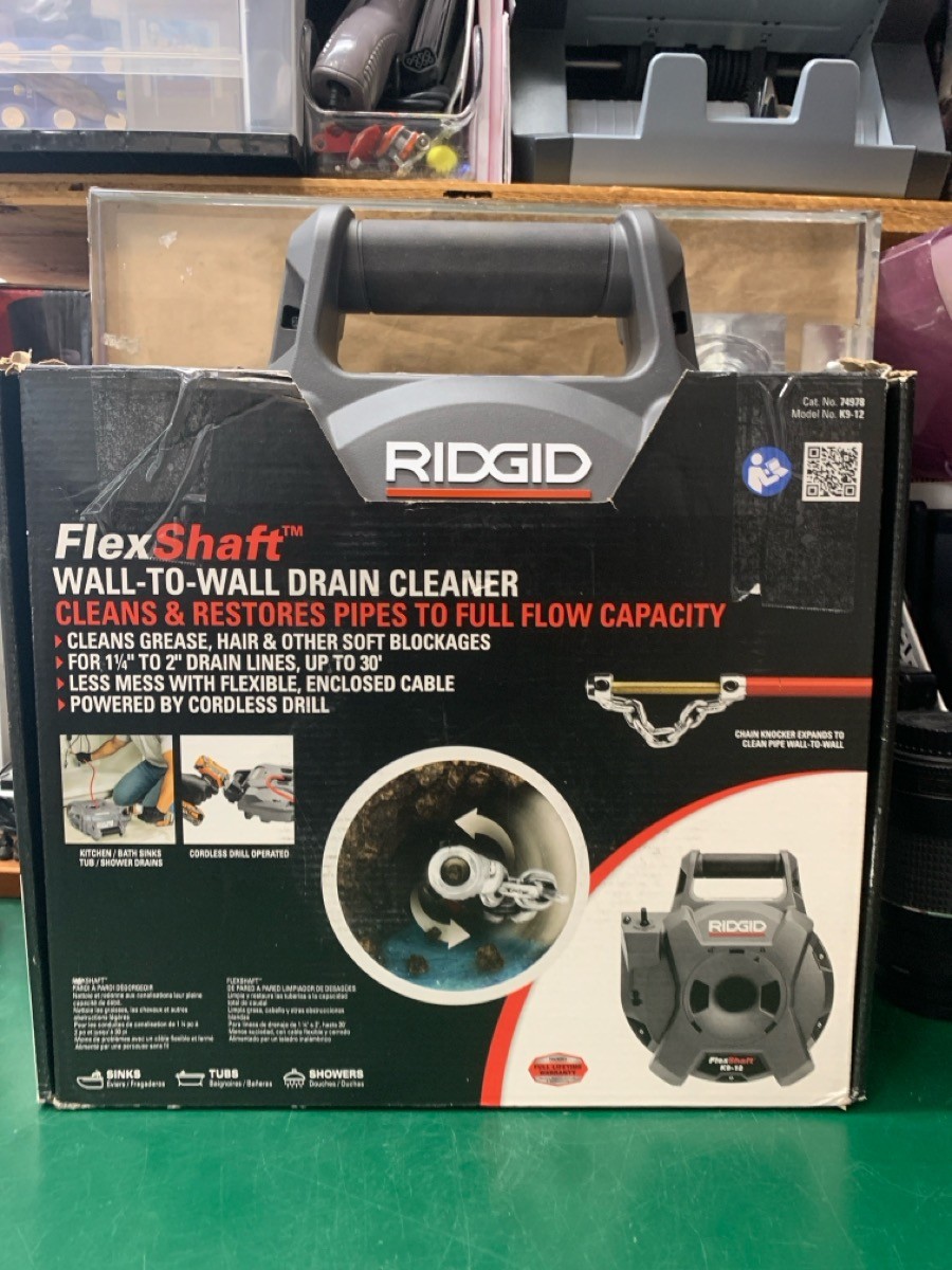 Ridgid FlexShaft K9-12 Wall-to-Wall Drain Cleaning Machine 74978