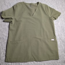 Figs Scrub Top Women's Large Casma Shirt Dark Olive