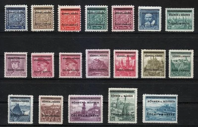Böhmen & Mähren 1939 postfrisch Mi 1-19 Sc 1-19 Deutsche Besetzung Prachtsatz... - Bild 1 von 2