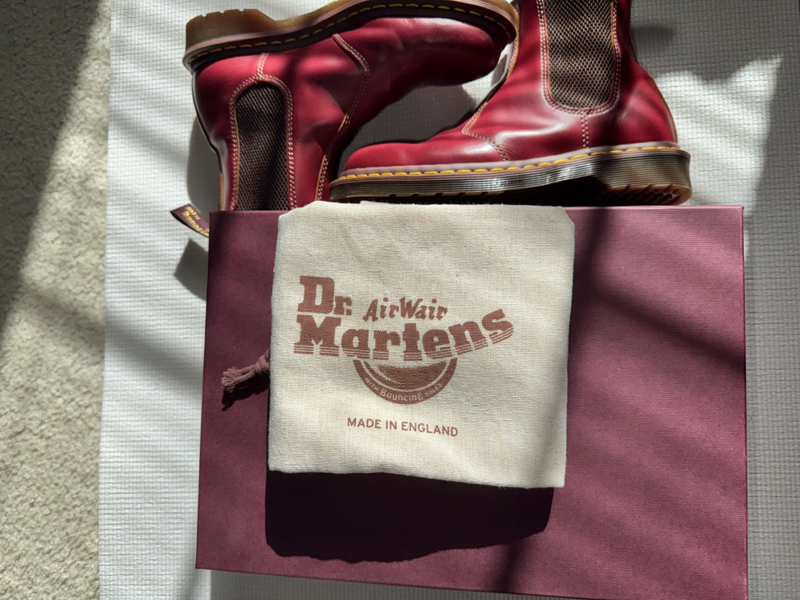 Dr. Martens 2976 Chelsea Boots Men's UK 6, US 7, Made in England Oxblood Red