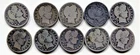 Barber Quarters 10 different coin lot, 1899 - 1916.