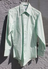 Vintage Kmart Men's Permanent Press Mint Green Dress Shirt Size 14.5 32 L/S