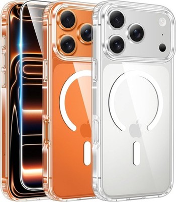 CASE for iPhone 17 Pro-Max Case: Clear Magnetic Phone Cases with Screen Protect