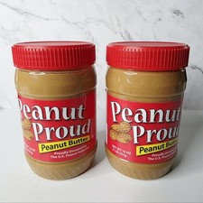 LOT 2 Peanut Proud Peanut Butter Spread 05/26 Made in USA. 16 OZ