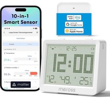 Meross 10-in-1 Matter Smart Hygrometer Thermo...
