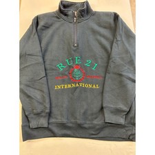 Vintage Rue 21 International 1/4 Zip Sweatshirt Embroidered Medium