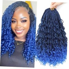 Crochet Hair for Black Women 14inch Goddness Box 14 Inch 8Packs  1b/blue
