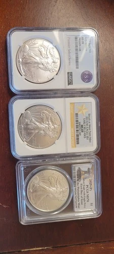 2025 ,2023,2015 .999 Silver American Eagles PCGS,NGC. PR 70.69  Coin Lot!!