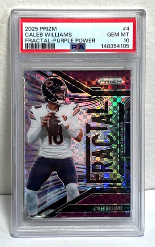 2025 Panini Prizm CALEB WILLIAMS Fractal Purple Power /49 PSA 10 Chicago Bears