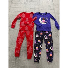 Carter's  PJ Place Kids Pajama Set Bundle 4T Christmas Tree Night Owl 2-Pack