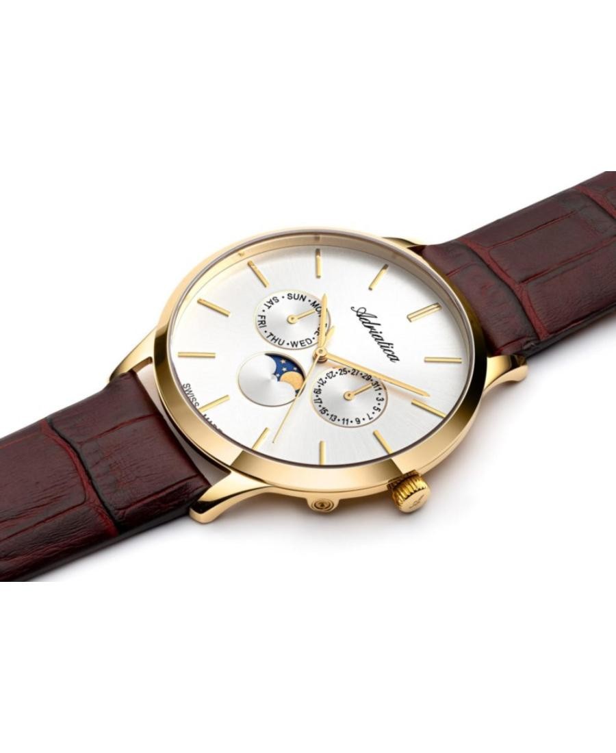 ADRIATICA Men Quartz Casual Watch Classic Dress Silver Dial Waterproof Swiss 41m image 6