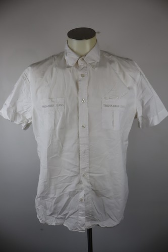 Trussardi, TRUSSARDI COTTON SHIRT SHIRT MENS SIZE XL MAN VINTAGE CASUAL SHORT SLEEVE