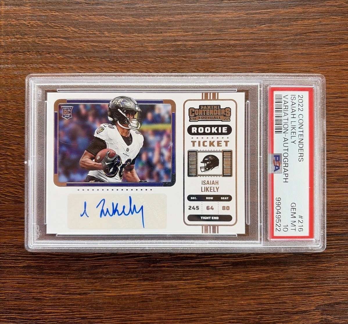 Isaiah Likely Panini Contenders #216 Variation-Autograph-Clear Ticket