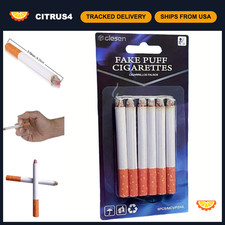 Realistic Fake Cigarettes - 3.25" Faux Cigs Pack of 6 for Parties Performanc
