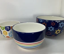 Hanukkah Nesting Serving Bowls Set of 3 Blue Never Used FastShip