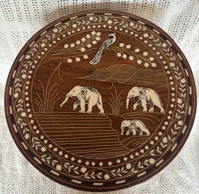 Side Accent Table Elephant Trunk Legs Anglo Indian Unique