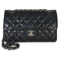 Chanel Black Quilted Lambskin Small Classic Double Flap Bag