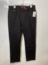 Guess Mens Black Denim Dark Wash Pockets Straight Leg Jeans Size 32x30 With Tags