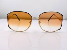 Vintage Tura 619 Black Gold Metal Oval Sunglasses FRAMES ONLY Japan