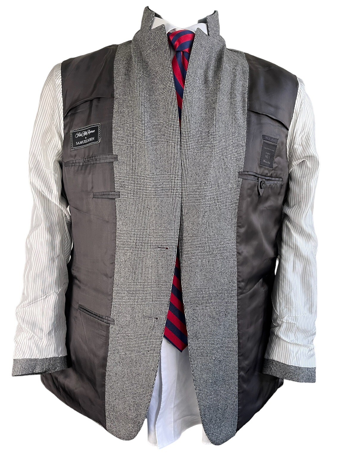 SAMUELSON SUPER 120s WOOL, GRAY GLEN PLAID JACKET… - image 15