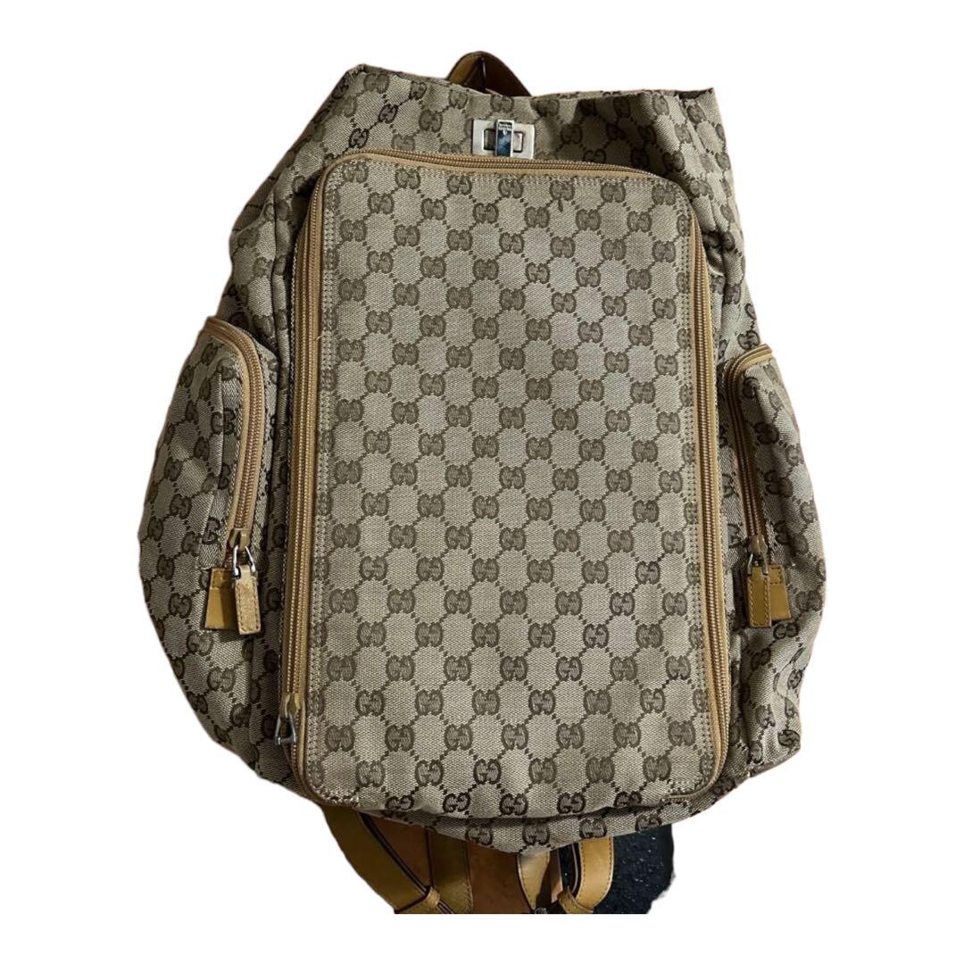 Authentic GUCCI gg canvas drawstring mother's bag… - image 1