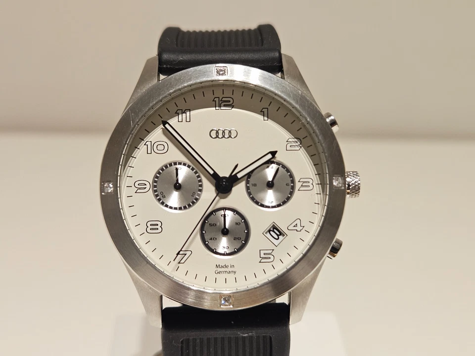 ВИНТАЖНЫЕ МУЖСКИЕ ЖЕНСКИЕ РЕКЛАМА АВТОМОБИЛЯ КОМПАНИИ «AUDI» ХРОНОГРАФ КВАРЦЕВЫЕ ЧАСЫ - Изображение 3 из 4
