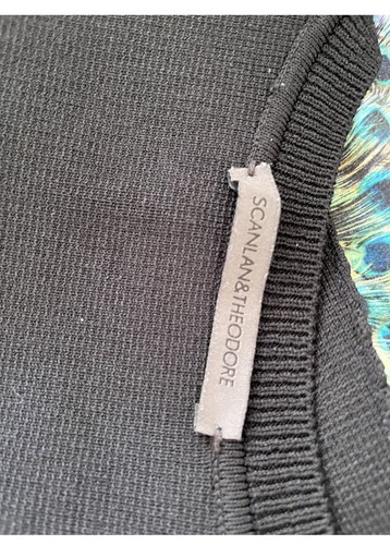 scanlan theodore black crepe knit top best suit 10 to small 12 - Picture 3 of 3