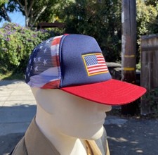 American Flag Star Spangled Snap Back Trucker Hat