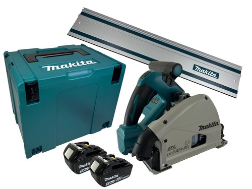 Makita DSP600 Akku-Tauchsäge mit Führungsschiene 2x Akku 5Ah & Ladegerät +Makpac - Bild 1 von 9