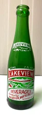 Vintage Soda Pop  Bottle  - ACL -  Lakeview (Green) , Webster, Mass   7 Oz