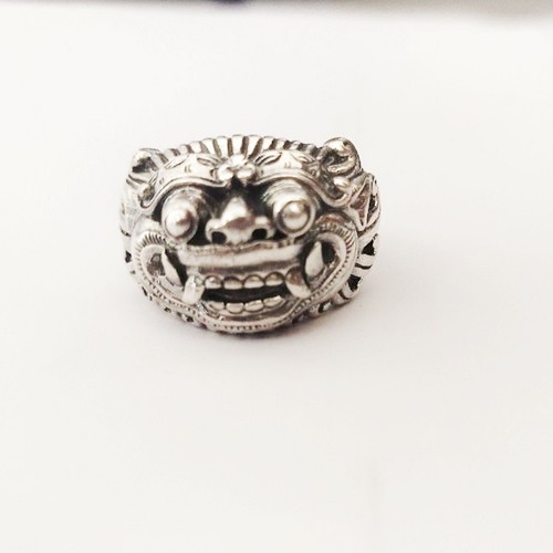 Balinesische Mythologie Sterling Silber 925 Barong Form Herren Ring Ethno Handarbeit Neu - Bild 1 von 8