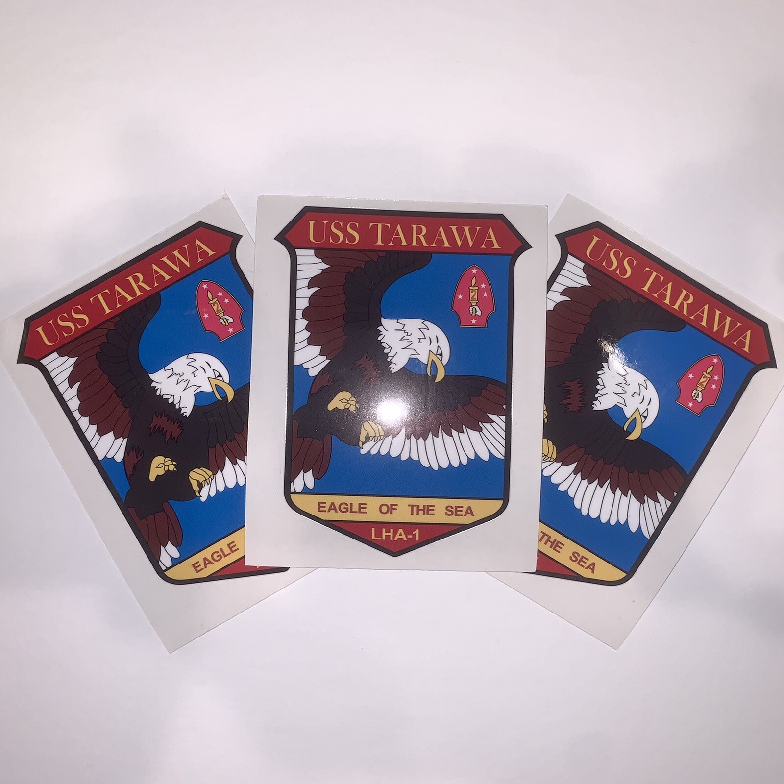 THREE (3) US Navy USS Tarawa LHA-1 Vector Stickers - Picture 8 of 11