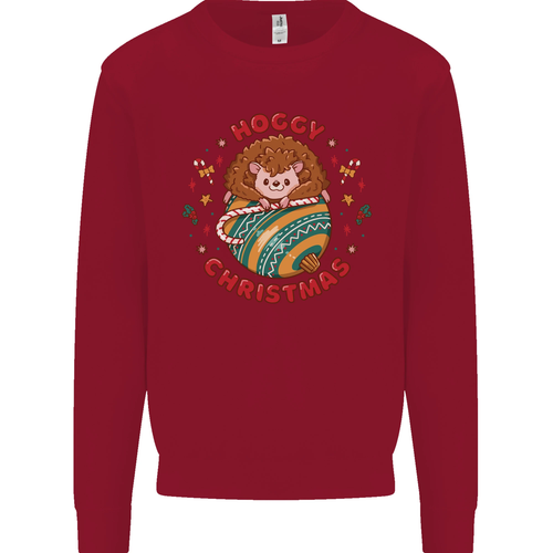 Funny Hoggy Christmas Hedgehog Kids Sweatshirt Jumper - Picture 46 of 97
