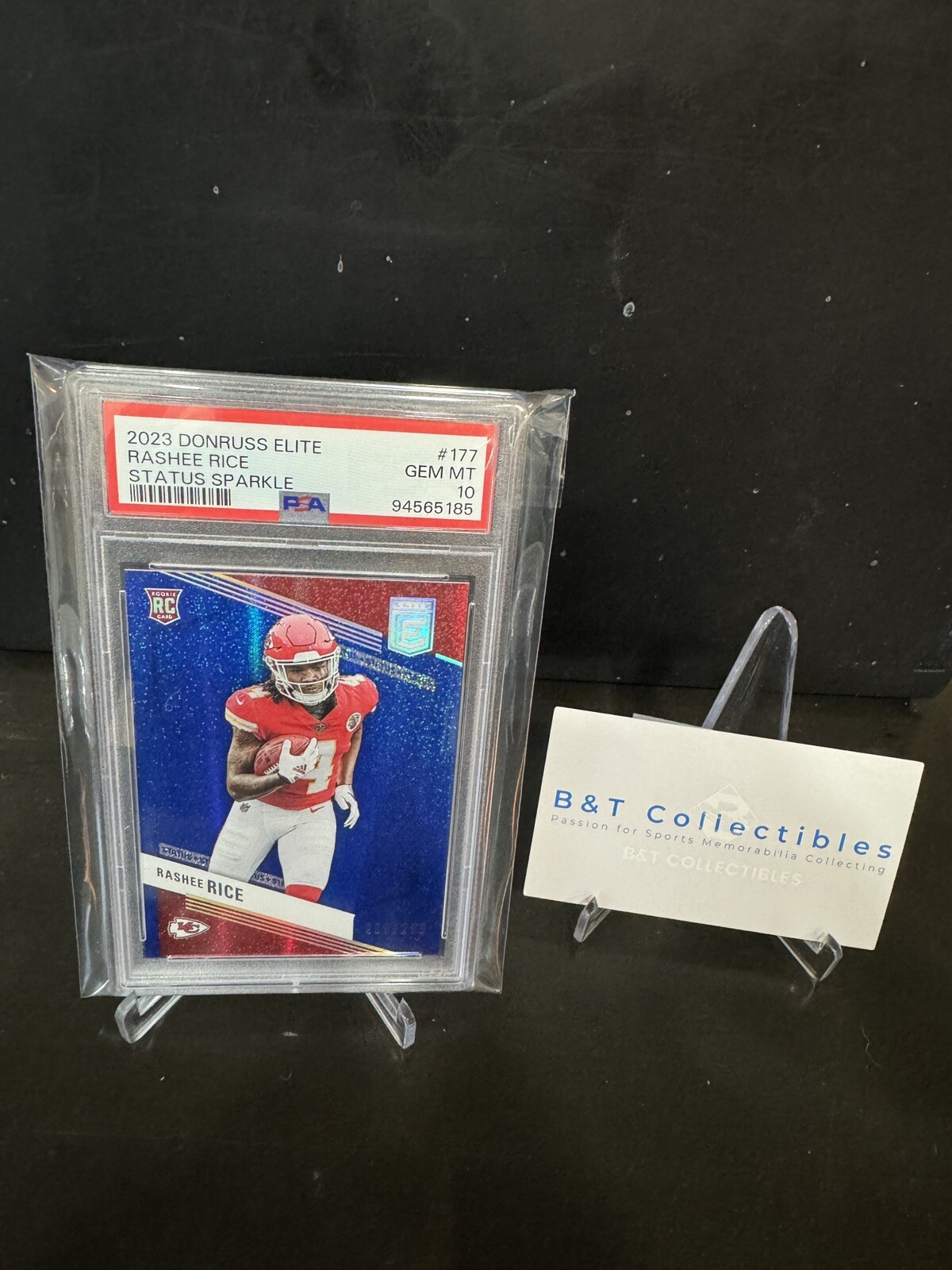 2023 Panini Donruss Elite #177 Rashee Rice Status Sparkle 206/299 PSA 10 GEM🔥