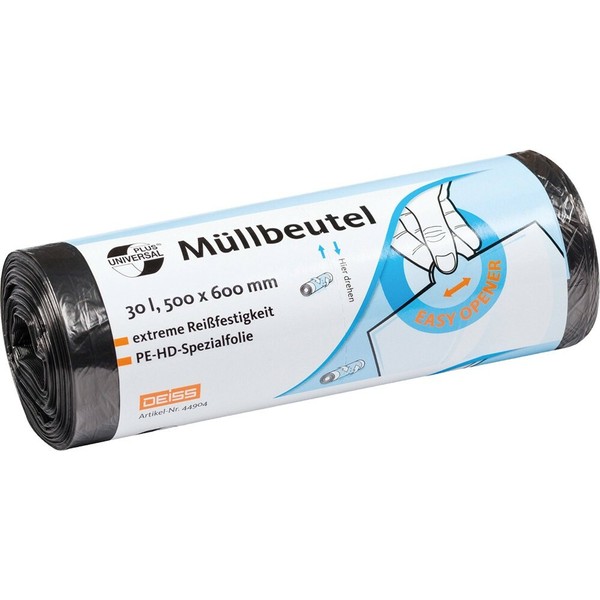 MüLlbeutel, Grau, 30 Liter, 50 StüCk - MüLlsack, MüLlsäCke, AbfallsäCke-image