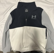 Under Armour Boys Size Medium Pullover Windbreaker Black, White, Gray