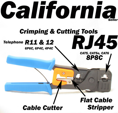 Network Tool Kit: Cable Tester + Crimp Tool + 100 RJ45 Connectors For CAT5e 12 thumbnail image