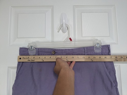 Peter Millar Chino Shorts Men's 34 Purple Silk Linen Casual - Picture 2 of 10