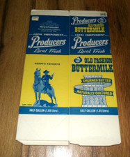 Vintage 1950s Hopalong Cassidy Hoppy Producers 1/2 Gallon Buttermilk Carton Box
