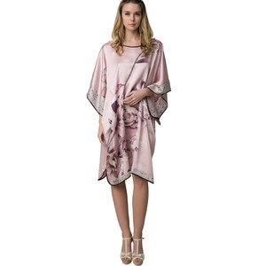 Women-100-Silk-luxury-date-night-dress-negligee-knee-length-maternity-dress