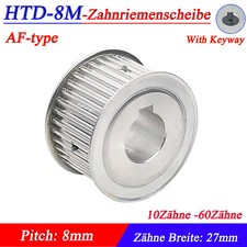 HTD-8M 10-60Zähne Zahnriemenscheibe CNC Zahnriemenrad Breite 27mm Mit Keyway