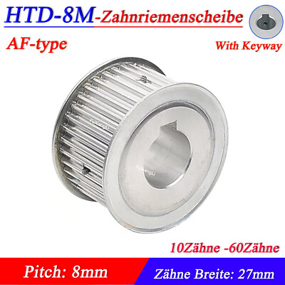 HTD-8M 10-60Zähne Zahnriemenscheibe CNC Zahnriemenrad Breite 27mm Mit Keyway