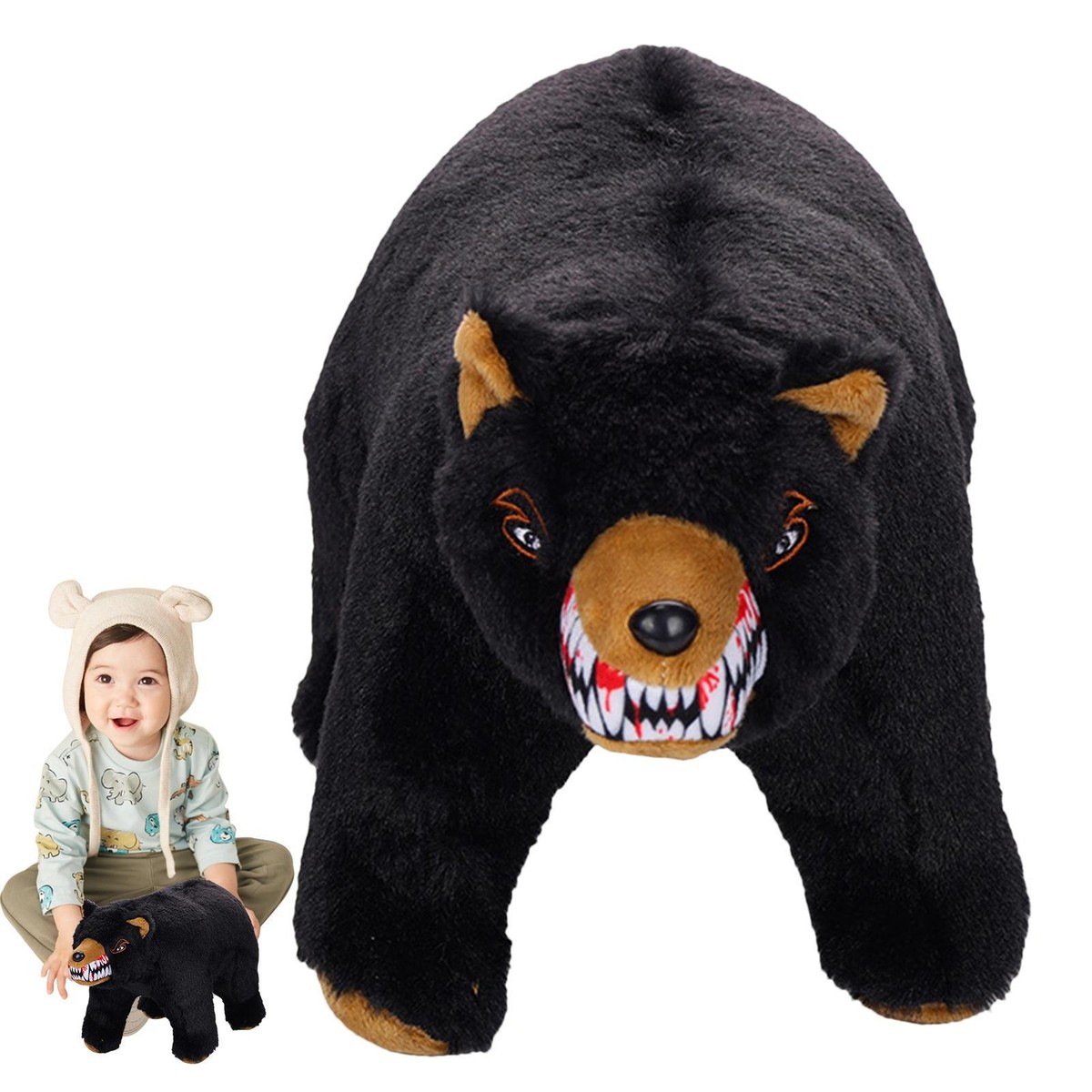 Cocaine Bear Plush Toys Soft Stuffed Dolls Scary Movie Kids 