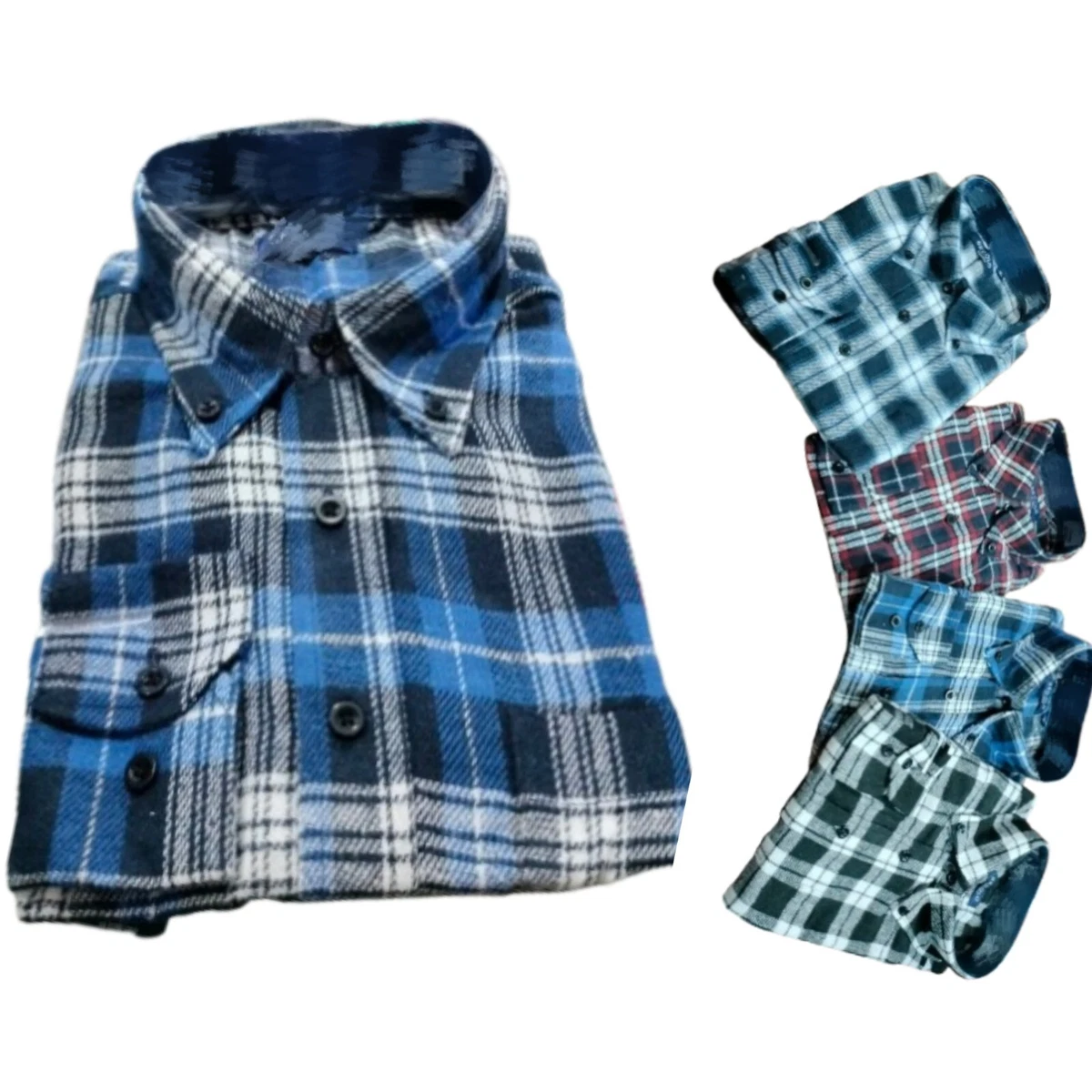 JupiterSecret Camicia In Flanella Da Uomo – Griglia Blu, Taglia XL, Maniche Lunghe Con Tasche, Morbida E Calda - 4